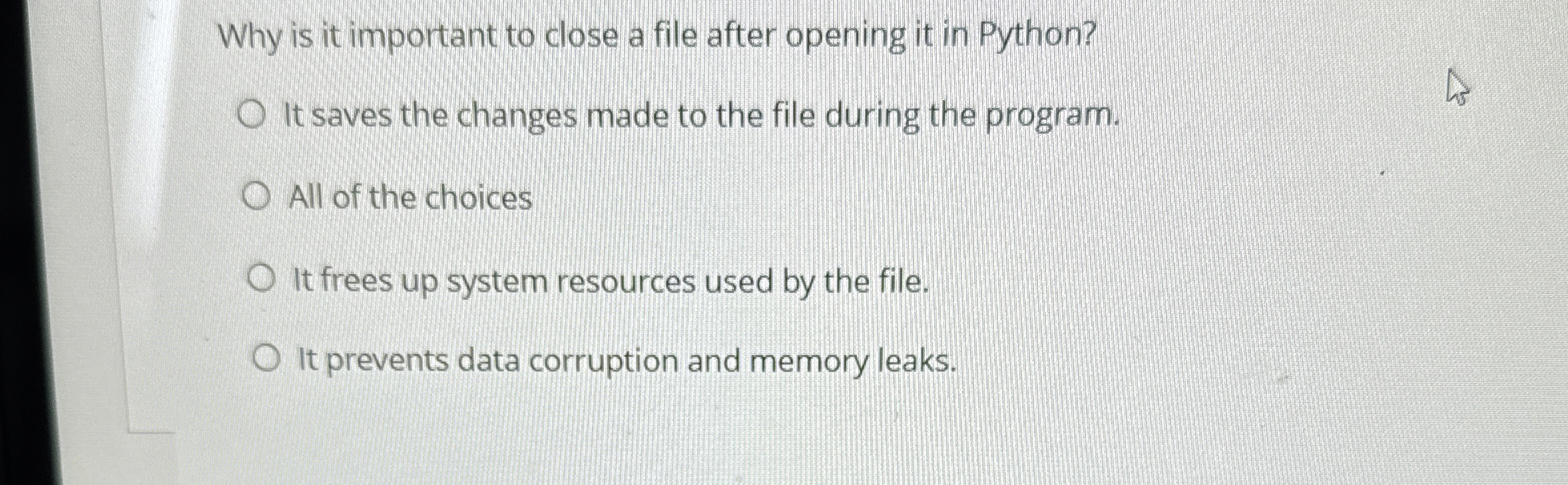 Why is it important to close a file after opening