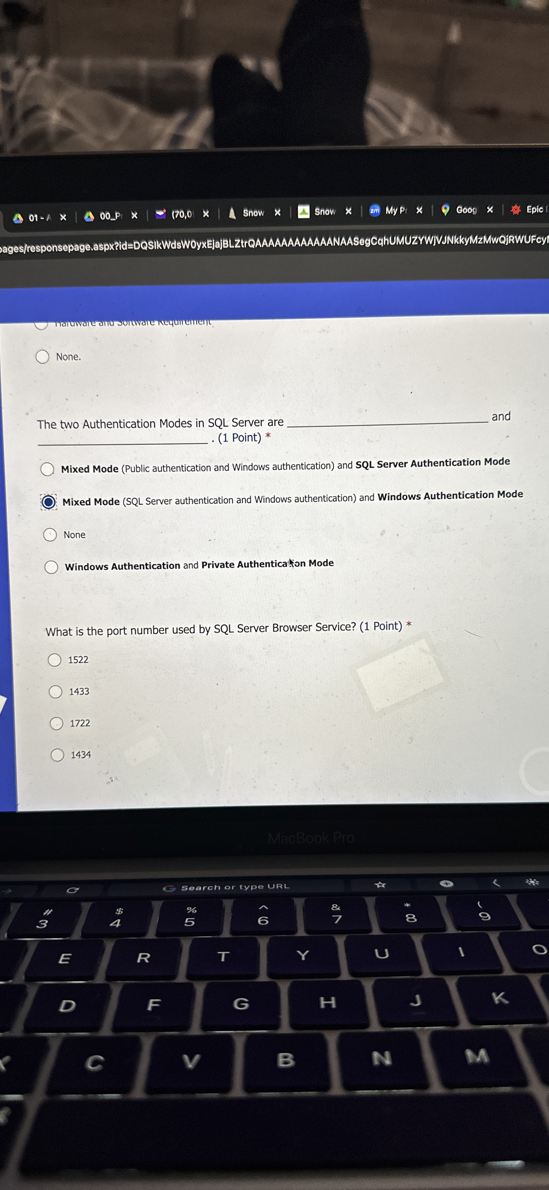 Question: What is the port number used by SQL