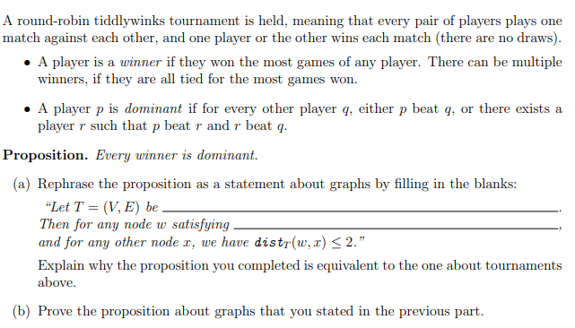 A round - robin tiddlywinks tournament is held,