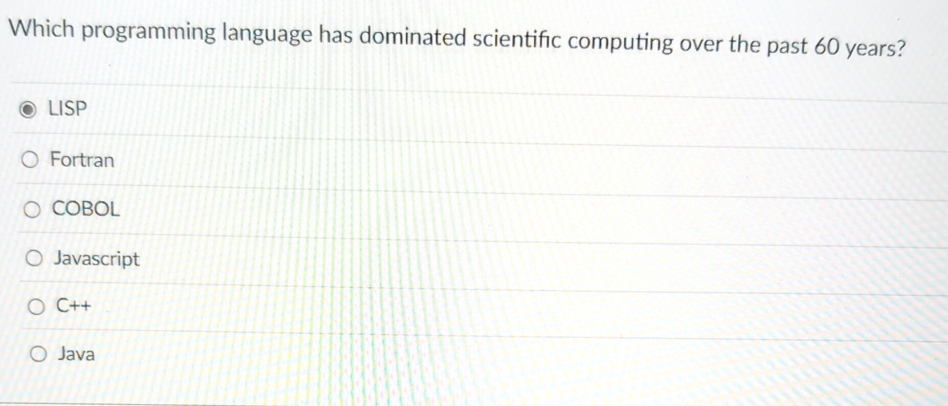 Which programming language has dominated
