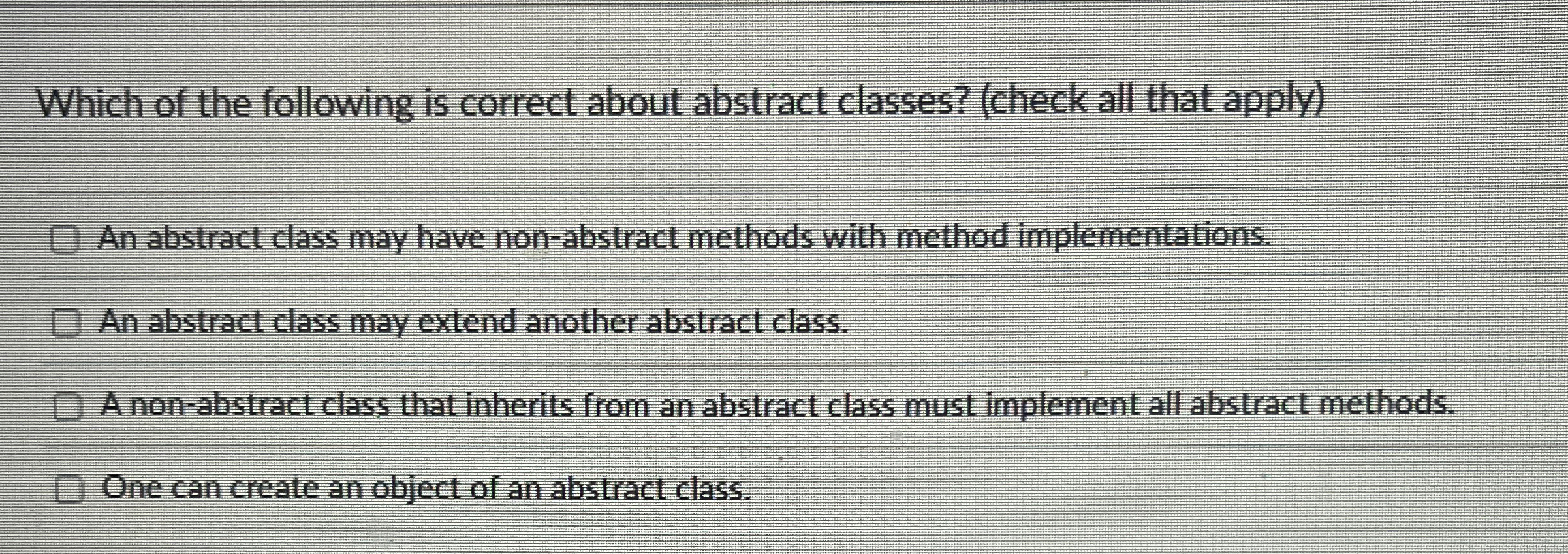 Which of the following is correct about abstract
