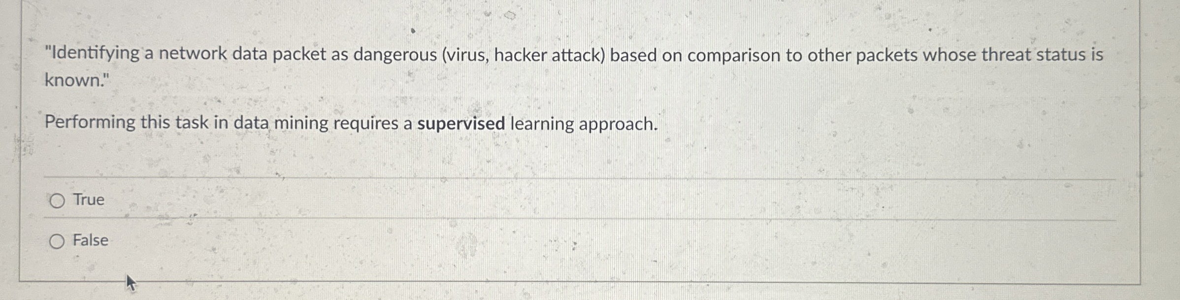 "Identifying a network data packet as dangerous (