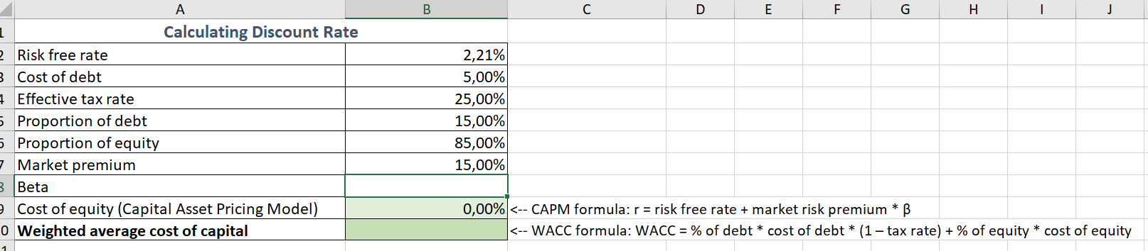 How to calculate Beta please; -' O A A B L