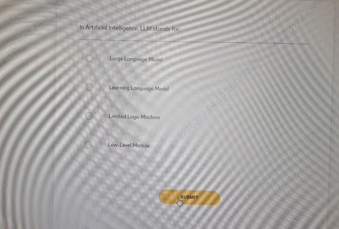 In Artificial Intelligence, LLM stands for: Large