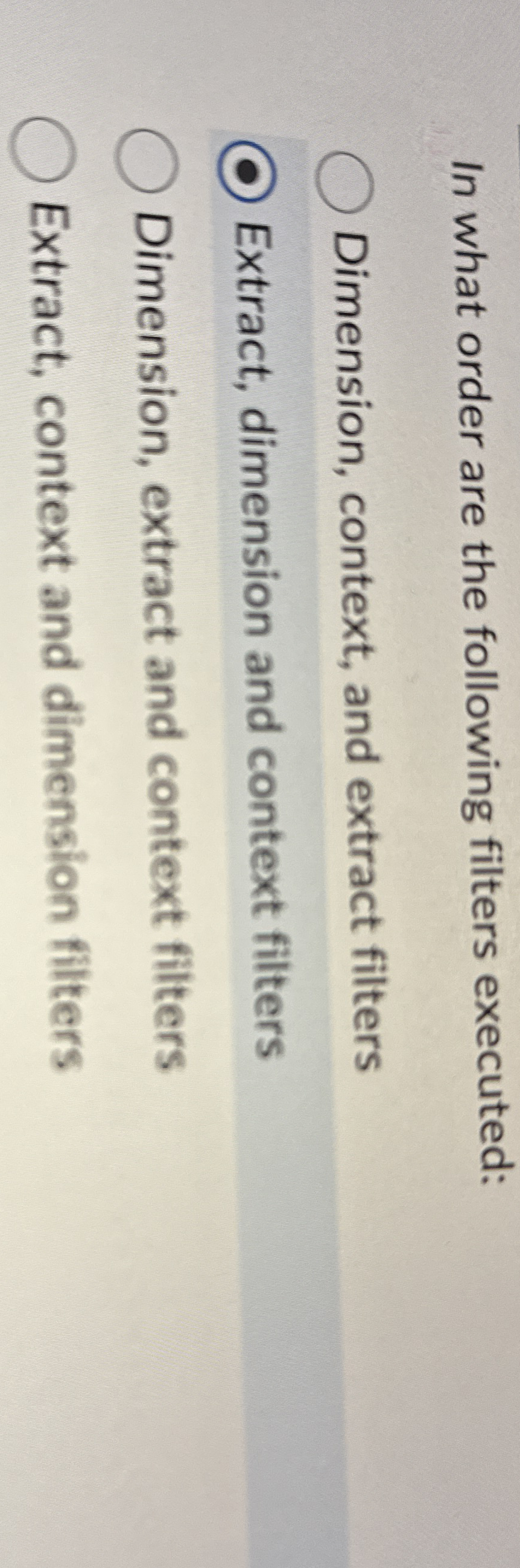 In what order are the following filters executed: