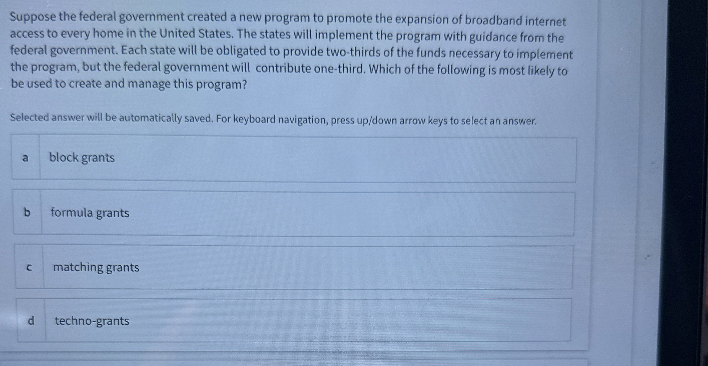 Suppose the federal government created a new