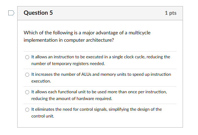 Question 5 Which of the following is a major