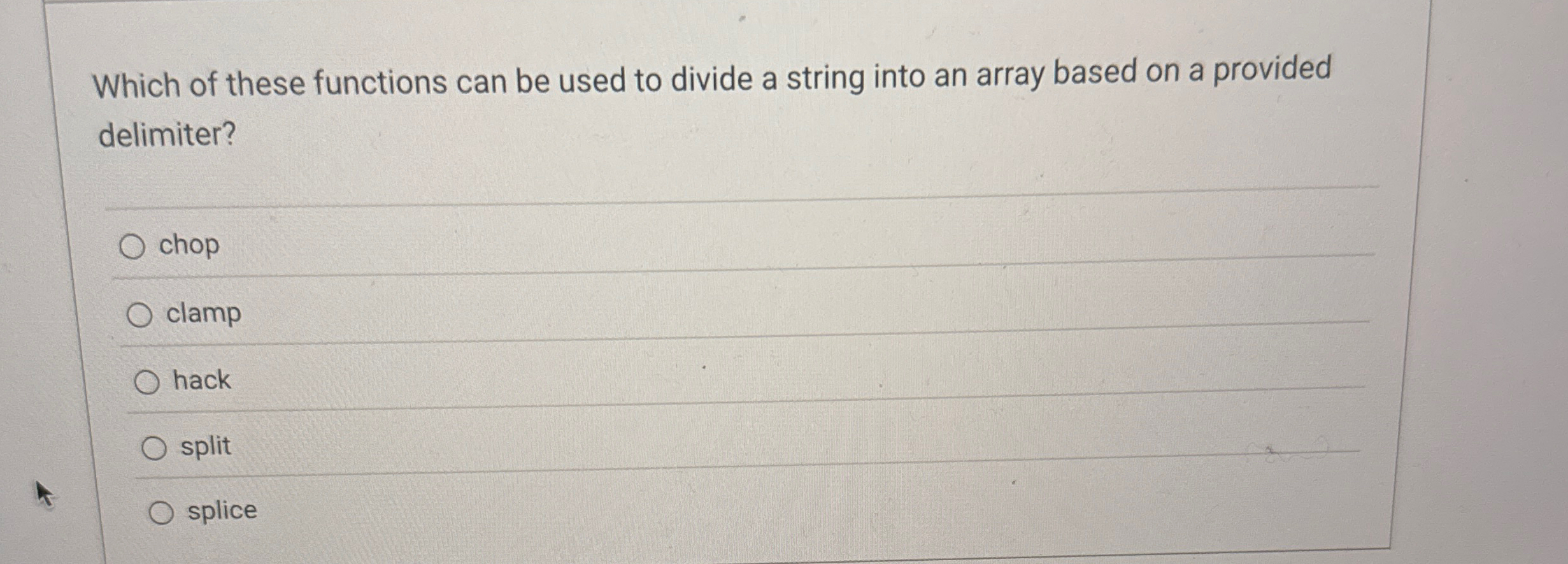 Which of these functions can be used to divide a