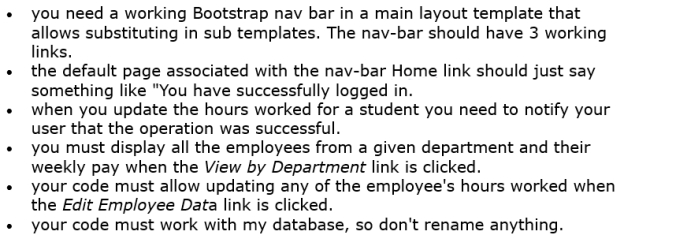 - you need a working Bootstrap nav bar in a main