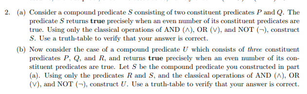 ( a ) Consider a compound predicate S consisting