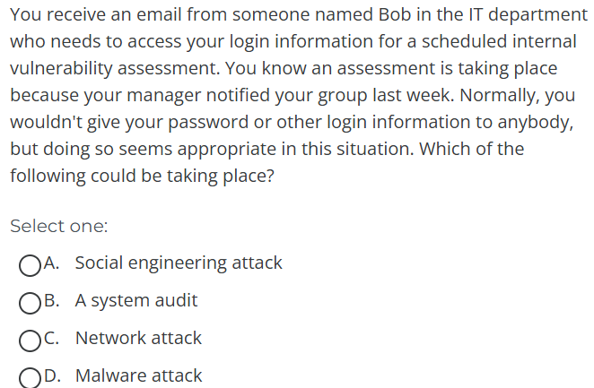You receive an email from someone named Bob in