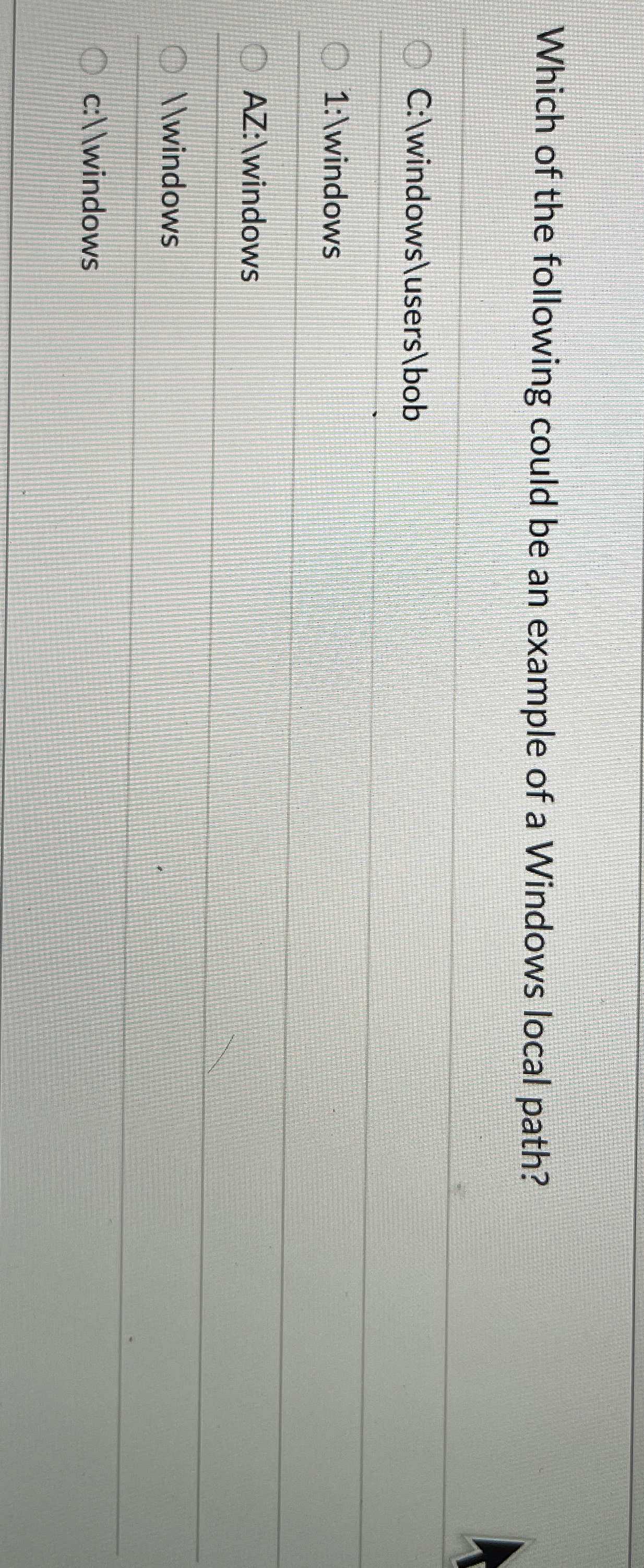 Which of the following could be an example of a