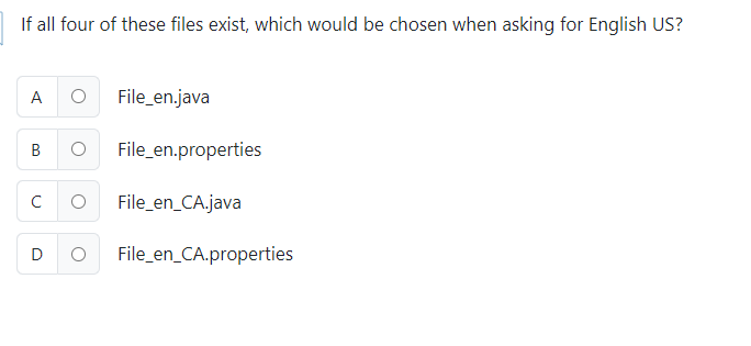 If all four of these files exist, which would be
