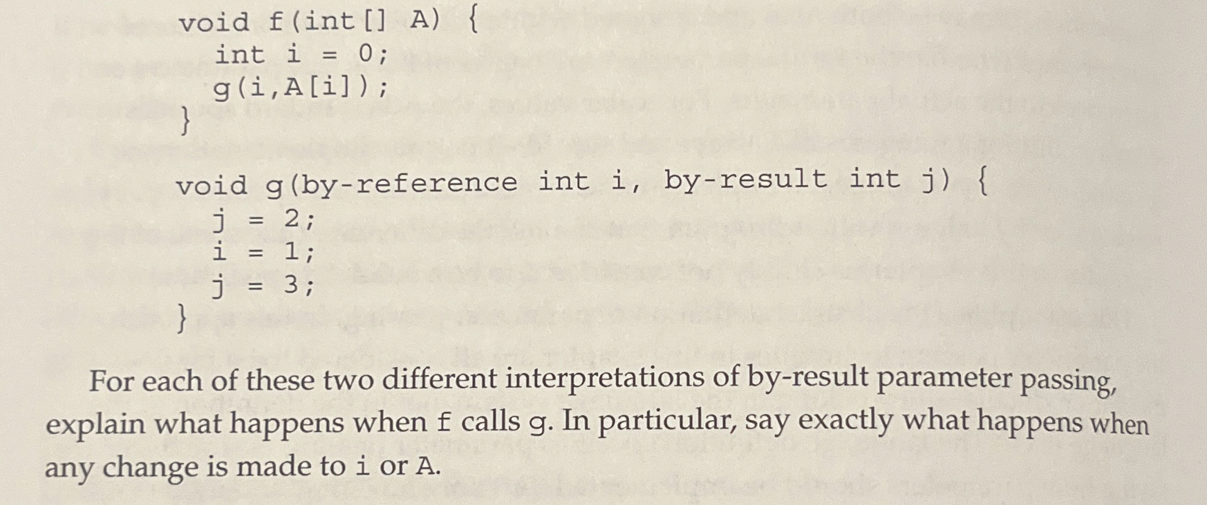 For each of these two different interpretations