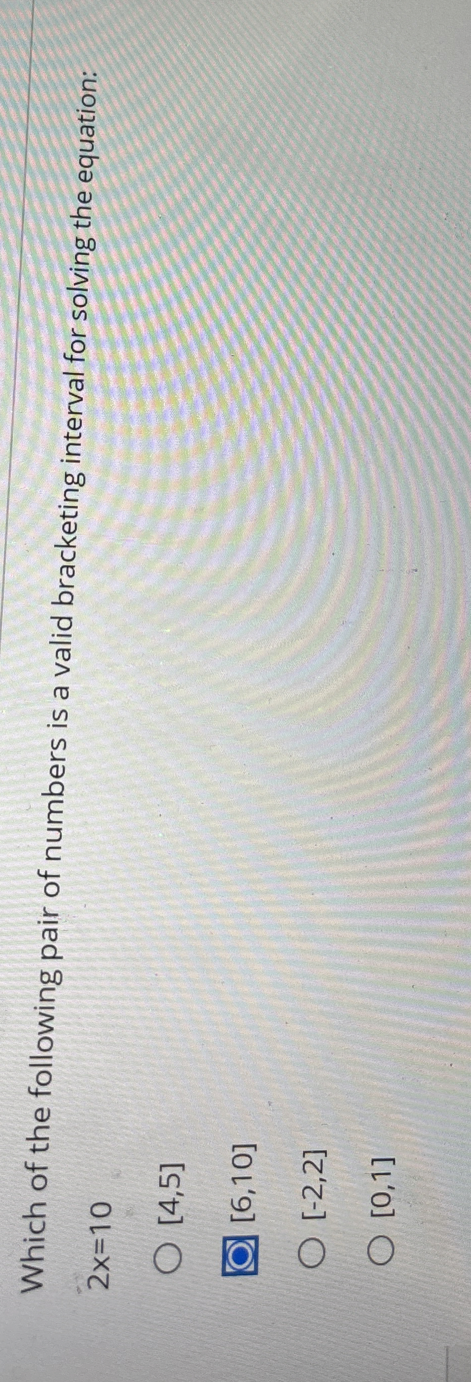 Which of the following pair of numbers is a valid