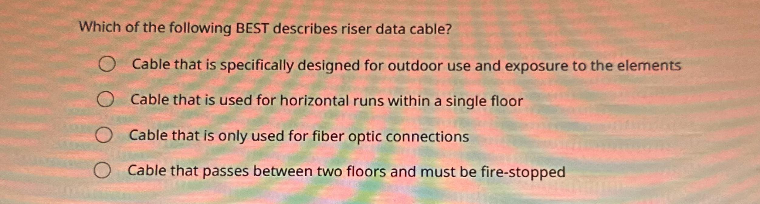 Which of the following BEST describes riser data