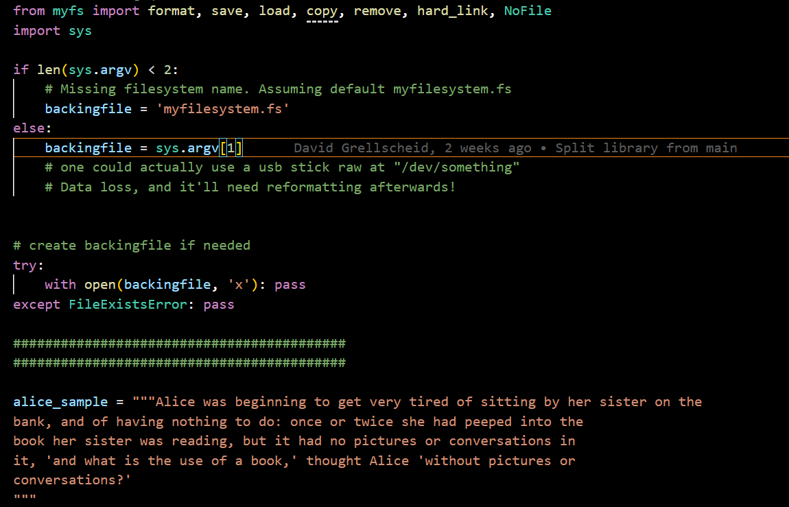 Personal file system in Python How to submit the