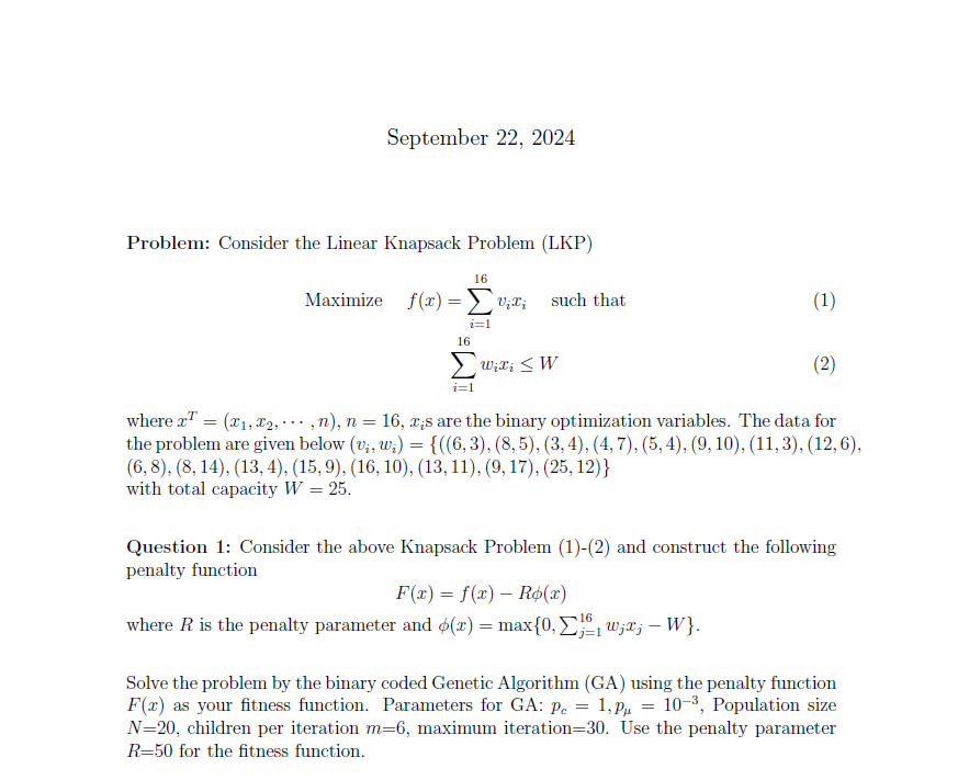 September 2 2 , 2 0 2 4 Problem: Consider the