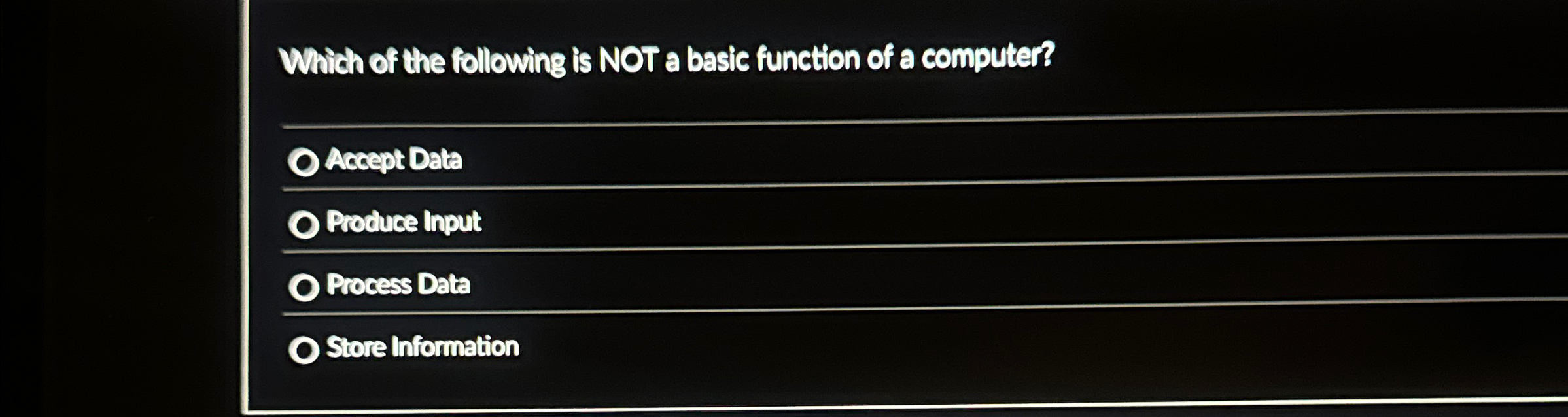 Which of the following is NOT a basic function of
