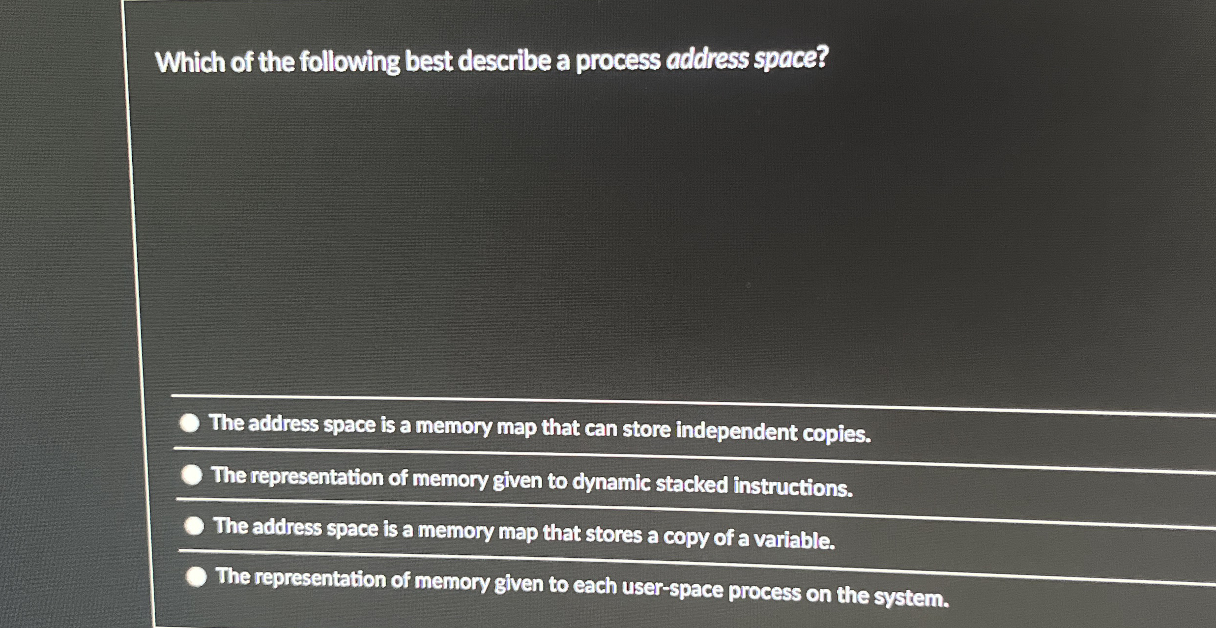 Which of the following best describe a process