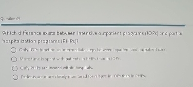 Question 6 9 Which difference exists between