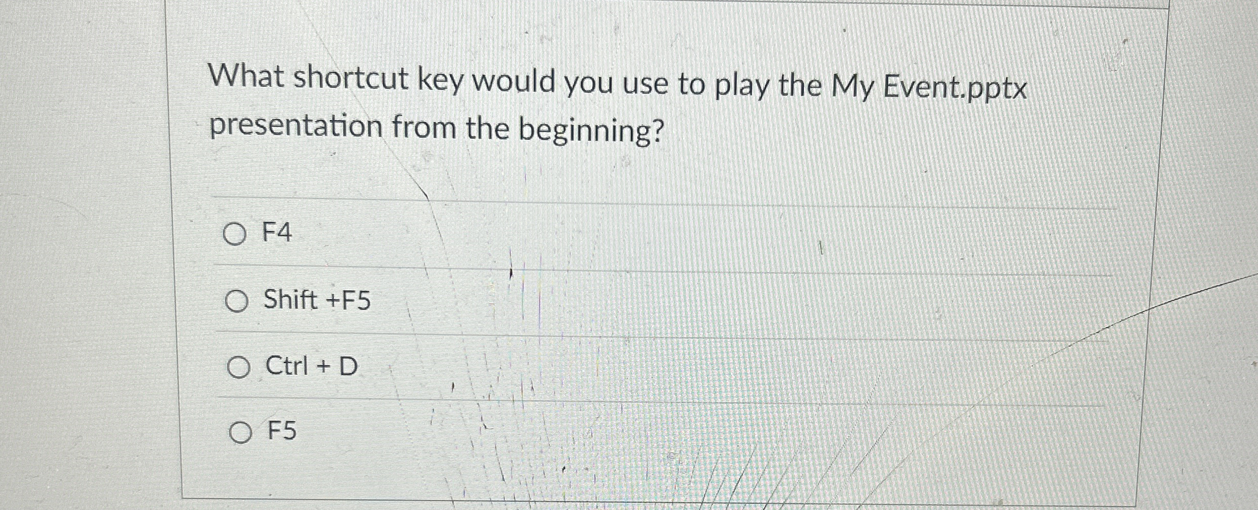What shortcut key would you use to play the My