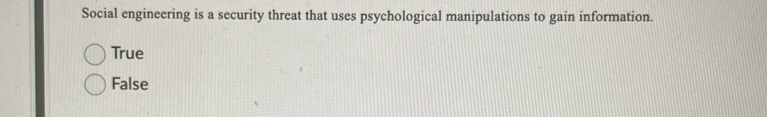 Social engineering is a security threat that uses