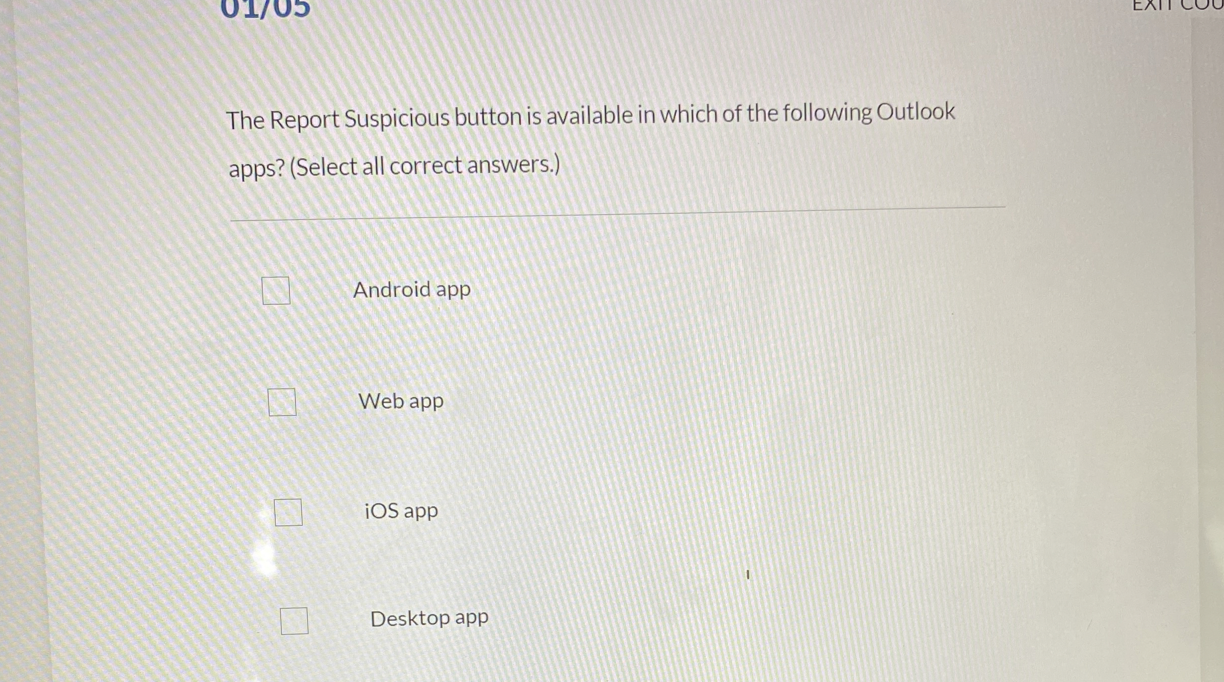 The Report Suspicious button is available in