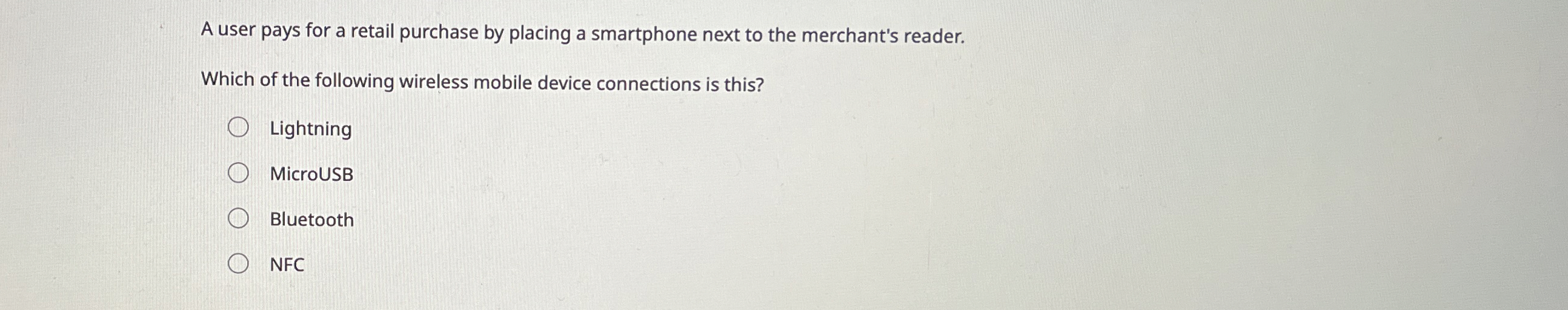 A user pays for a retail purchase by placing a