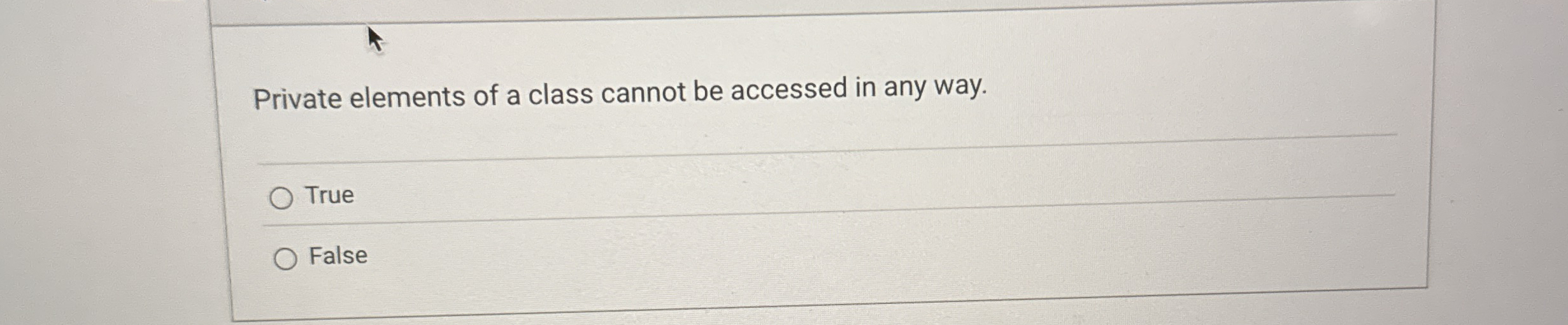 Private elements of a class cannot be accessed in