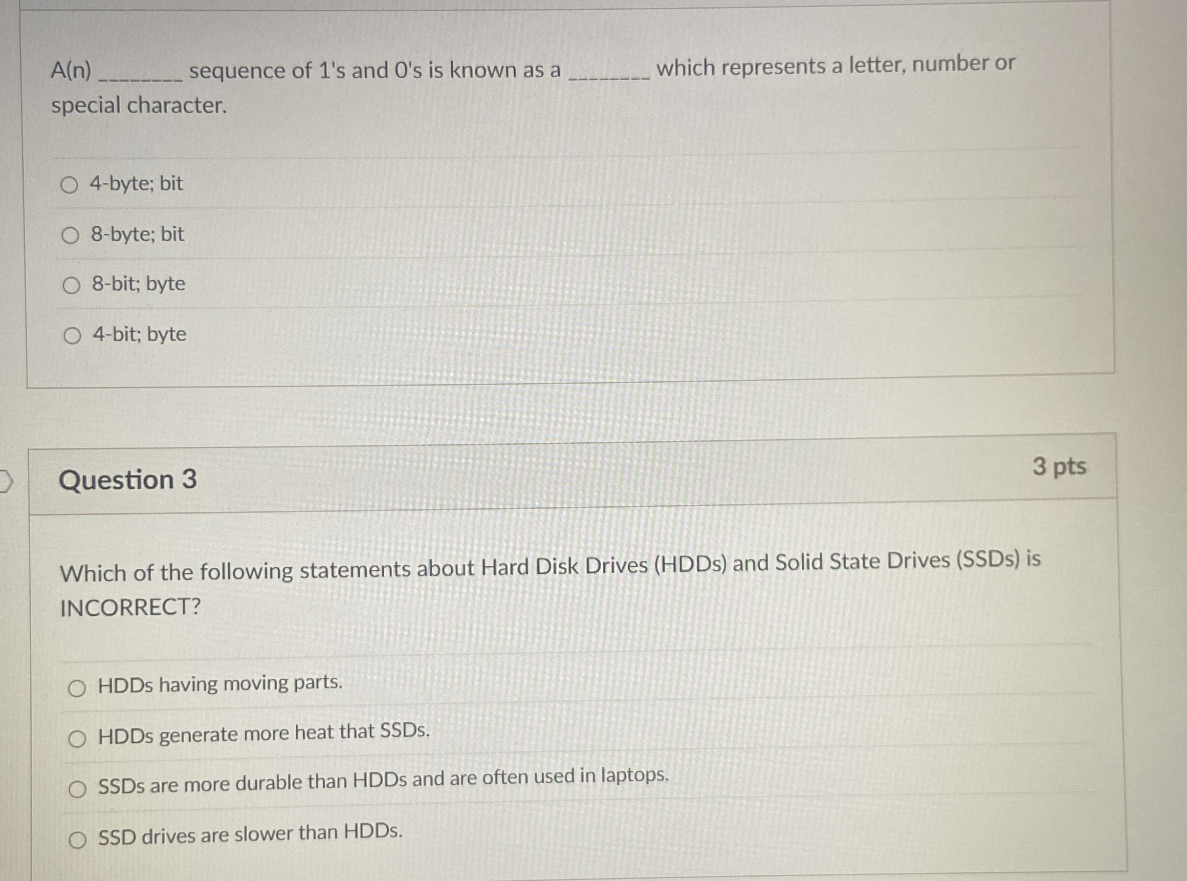 A ( n ) sequence of 1 ' s and O ' s is known as a