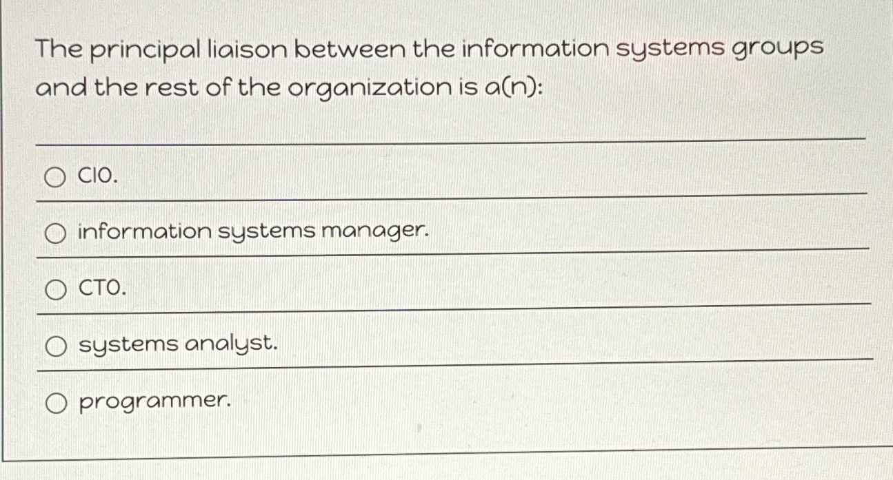 The principal liaison between the information