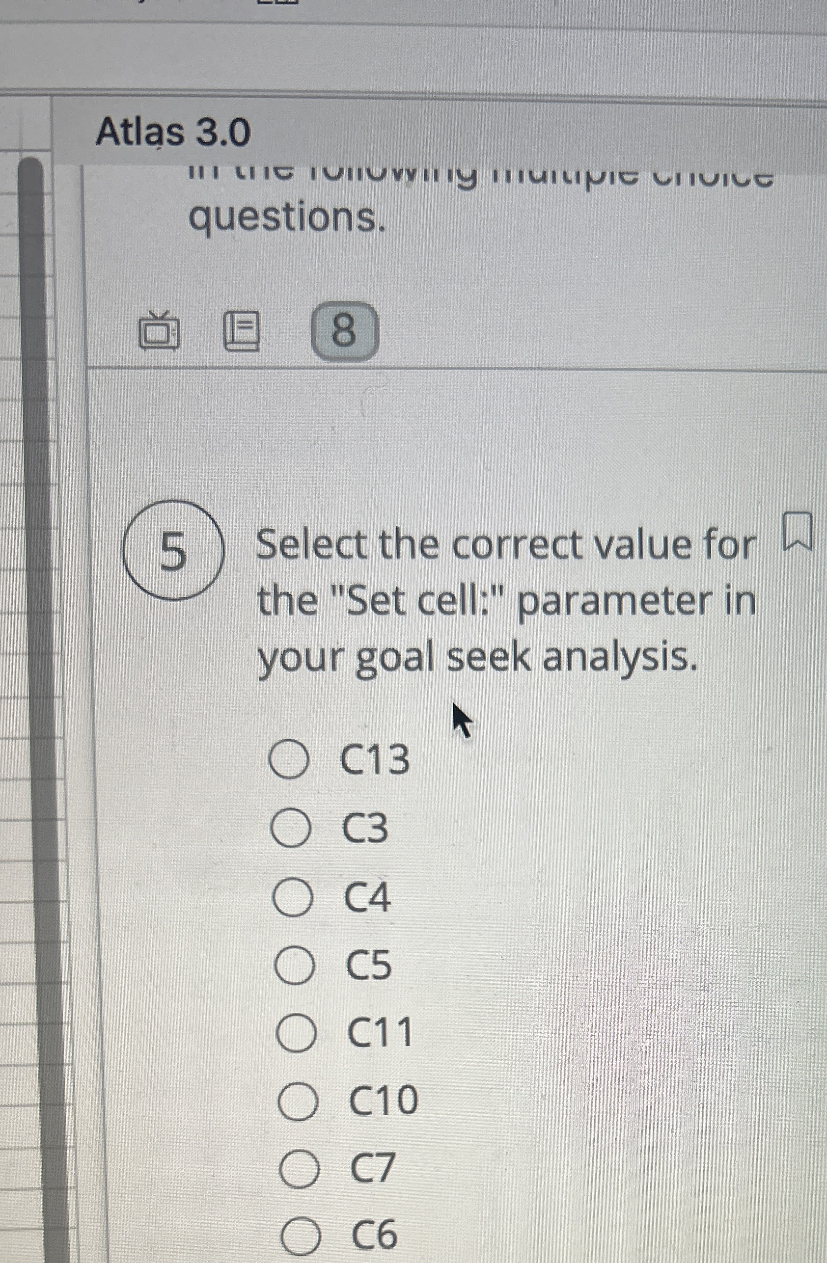 ( 5 ) Select the correct value for the "Set
