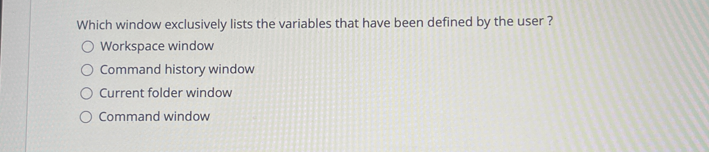 Which window exclusively lists the variables that