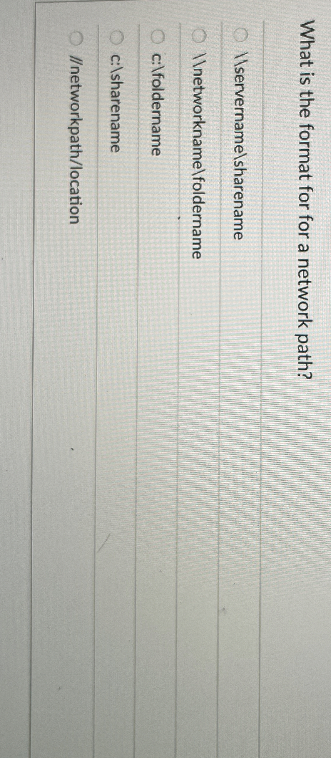 What is the format for for a network path?