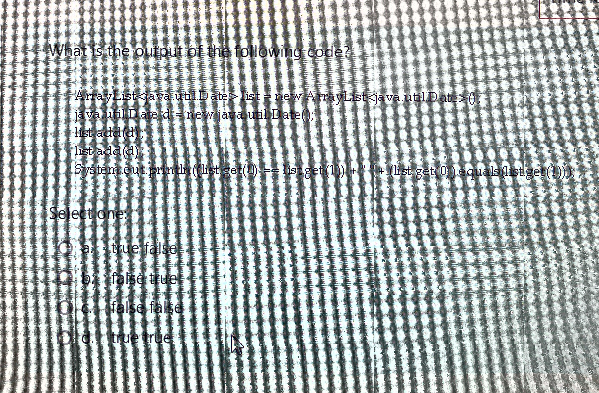 What is the output of the following code?