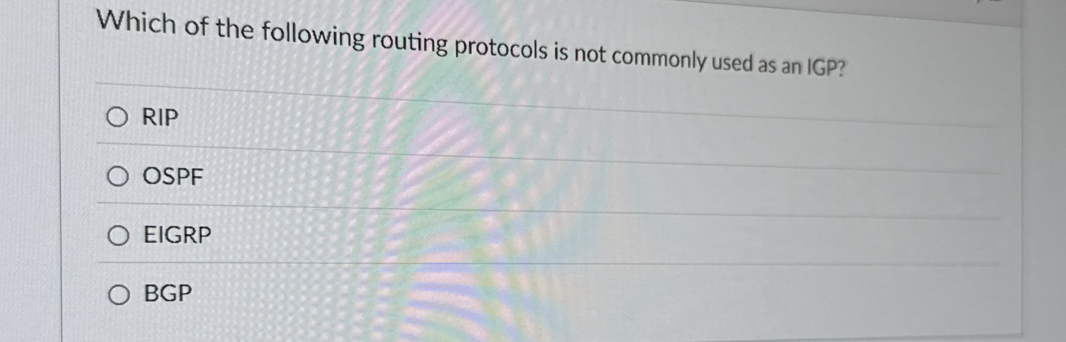 Which of the following routing protocols is not