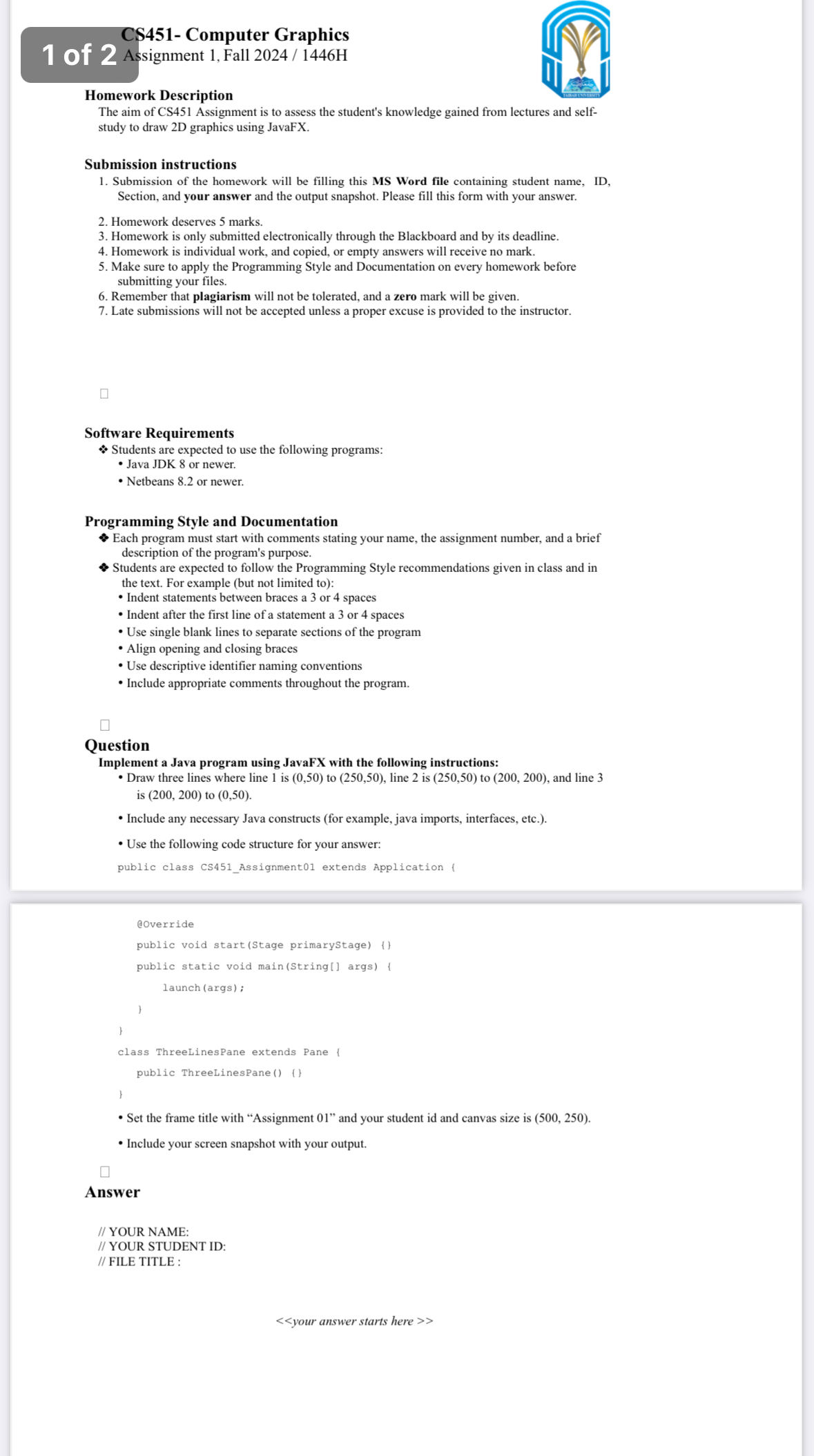 1 of 2 As 4 5 1 - Computer Graphics Homework