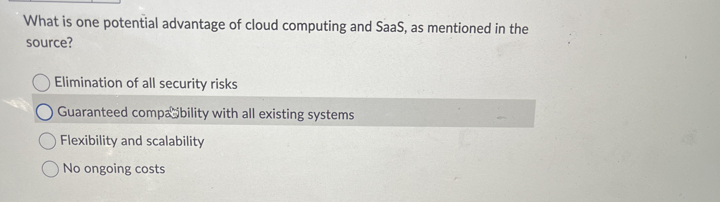 What is one potential advantage of cloud