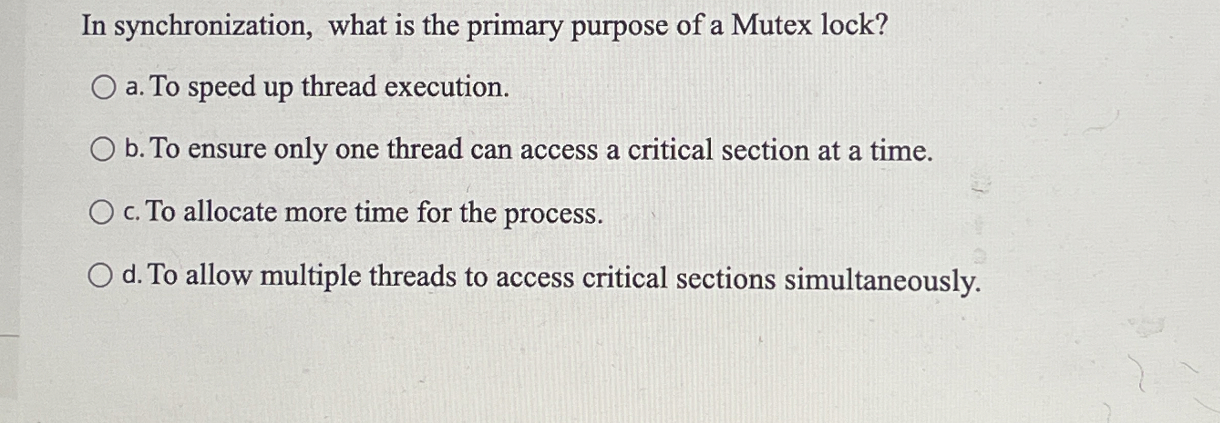 In synchronization, what is the primary purpose