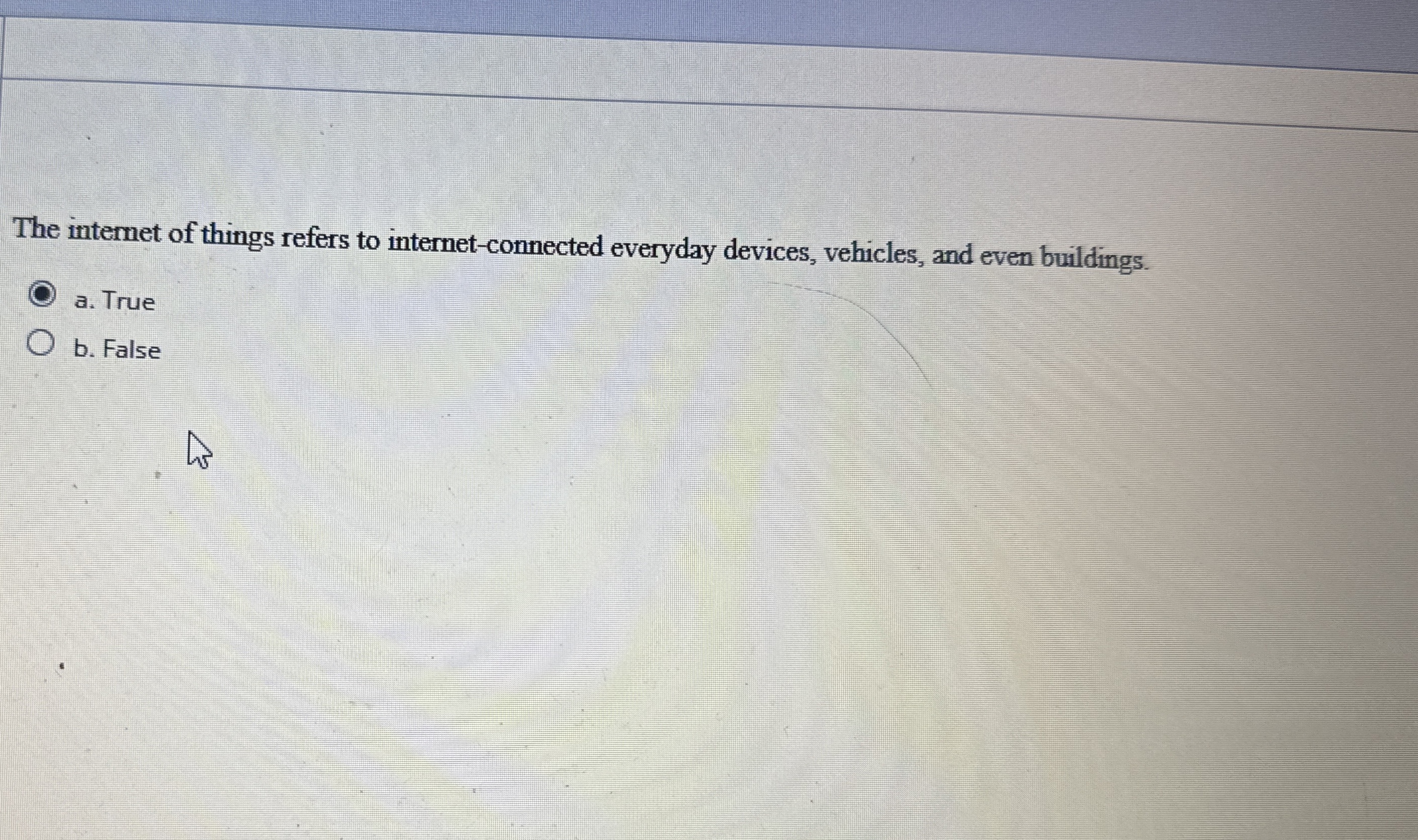 The internet of things refers to internet -