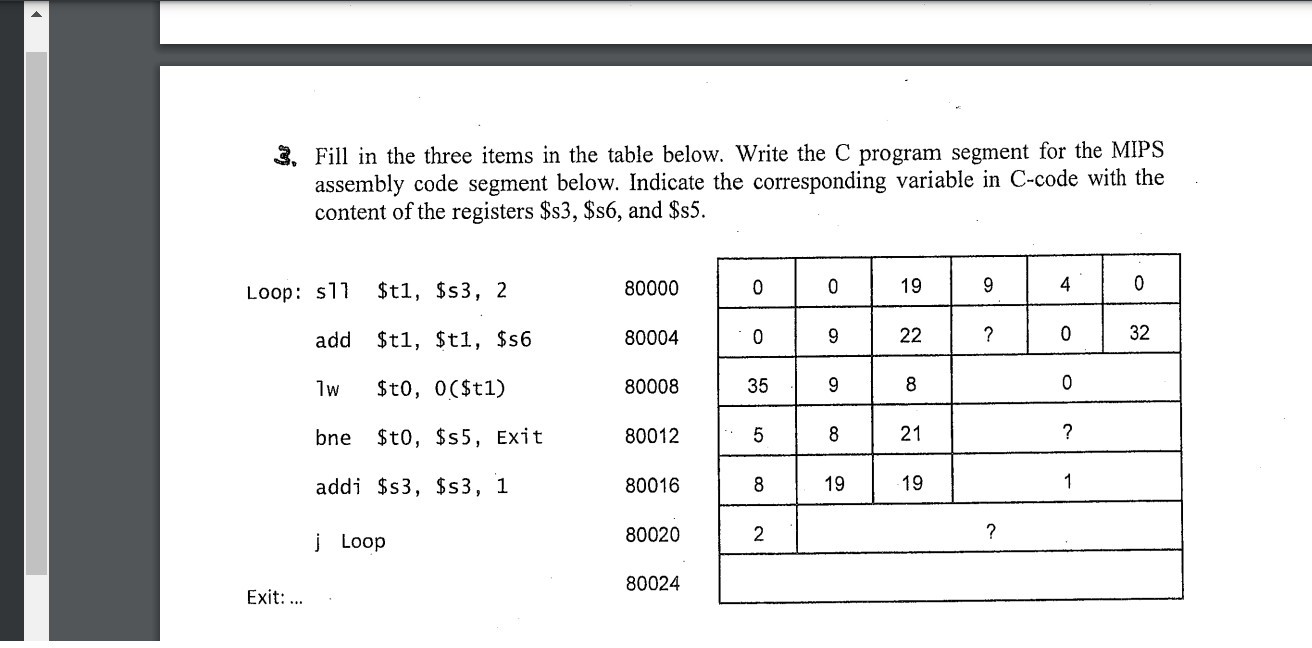 Fill in the three items in the table below. Write