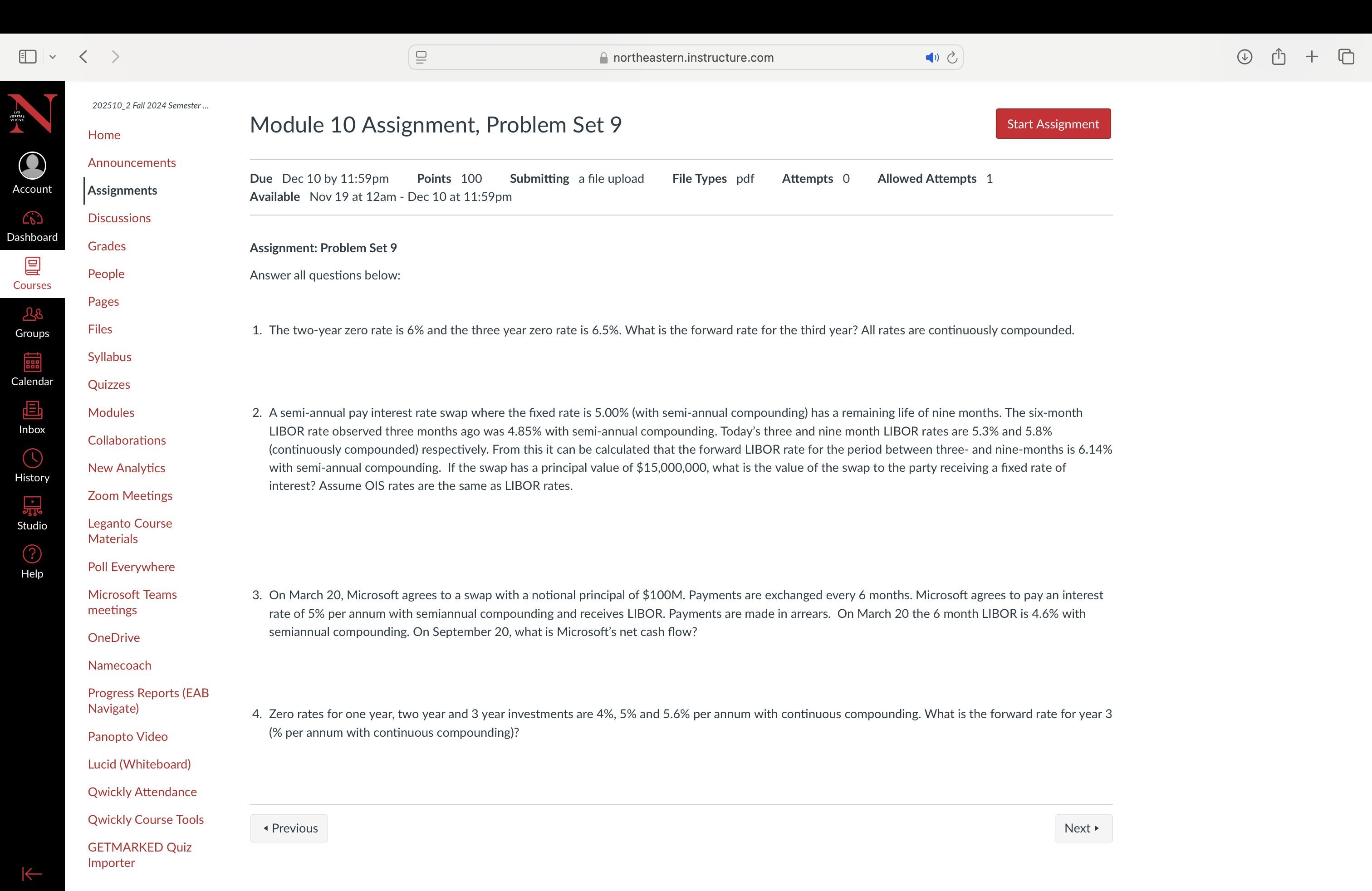 9 northeastern.instructure.com () C 202510_2 Fall