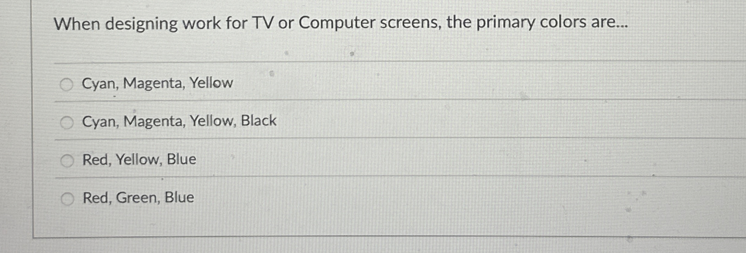 When designing work for TV or Computer screens,