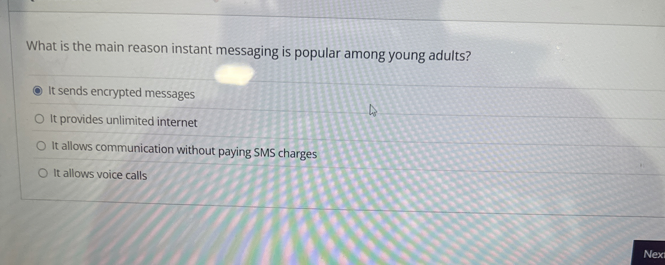 What is the main reason instant messaging is