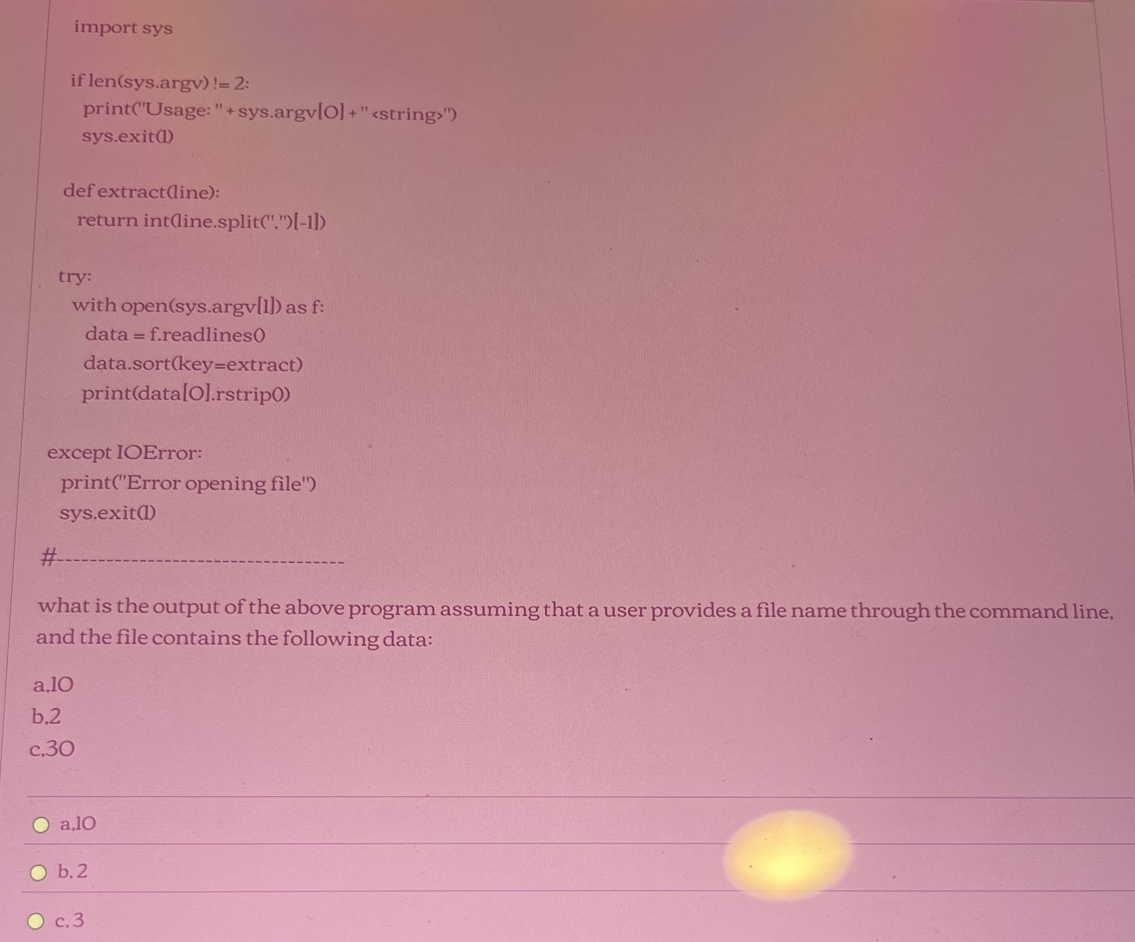 what is the output of the above program assuming