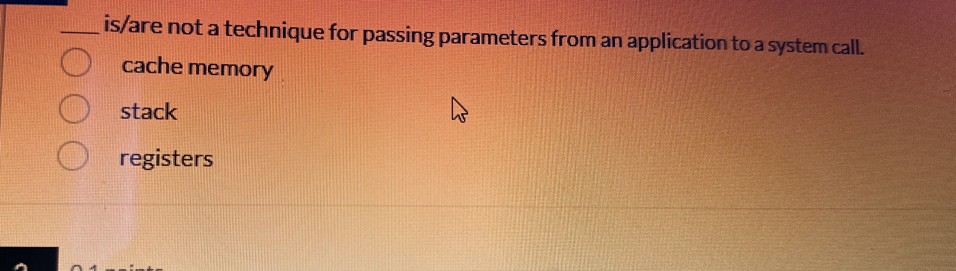 q , is / are not a technique for passing