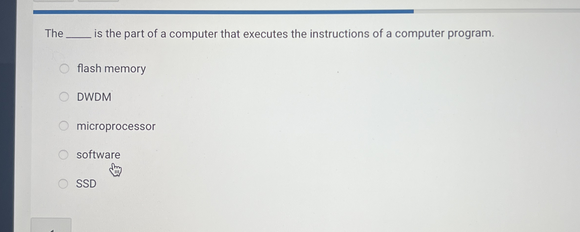 The is the part of a computer that executes the