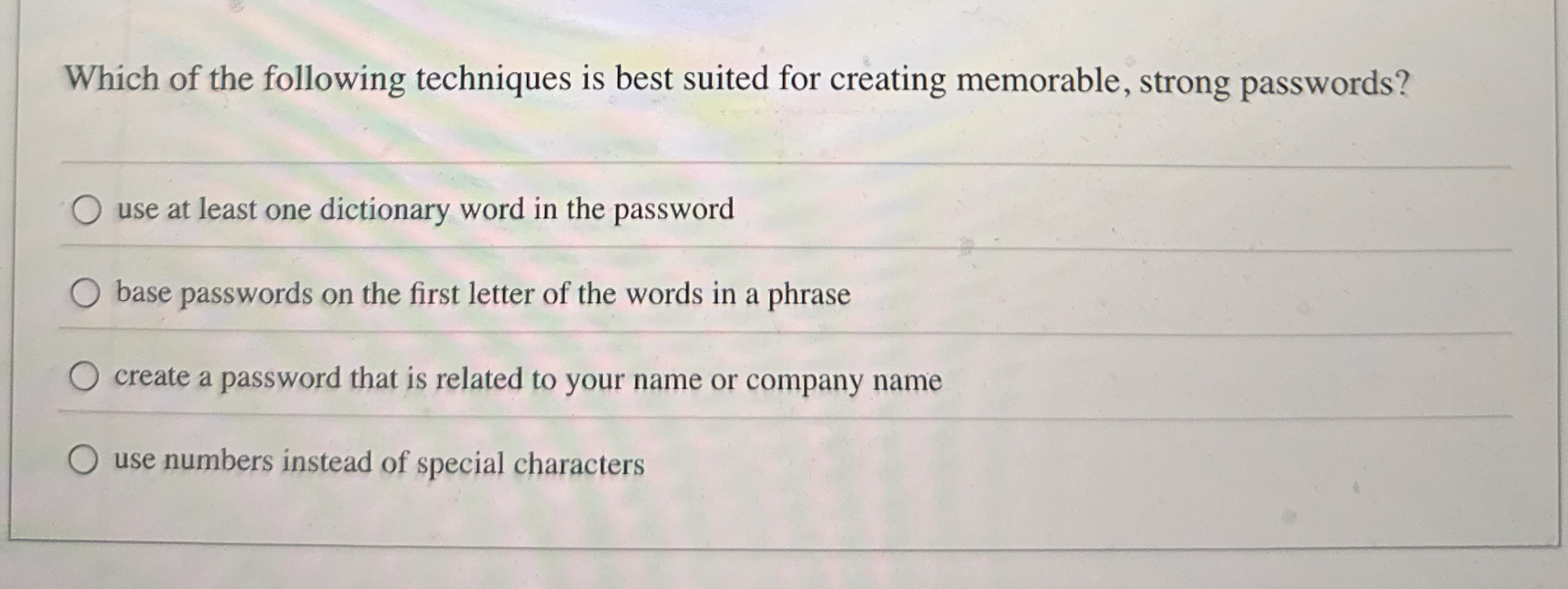 Which of the following techniques is best suited