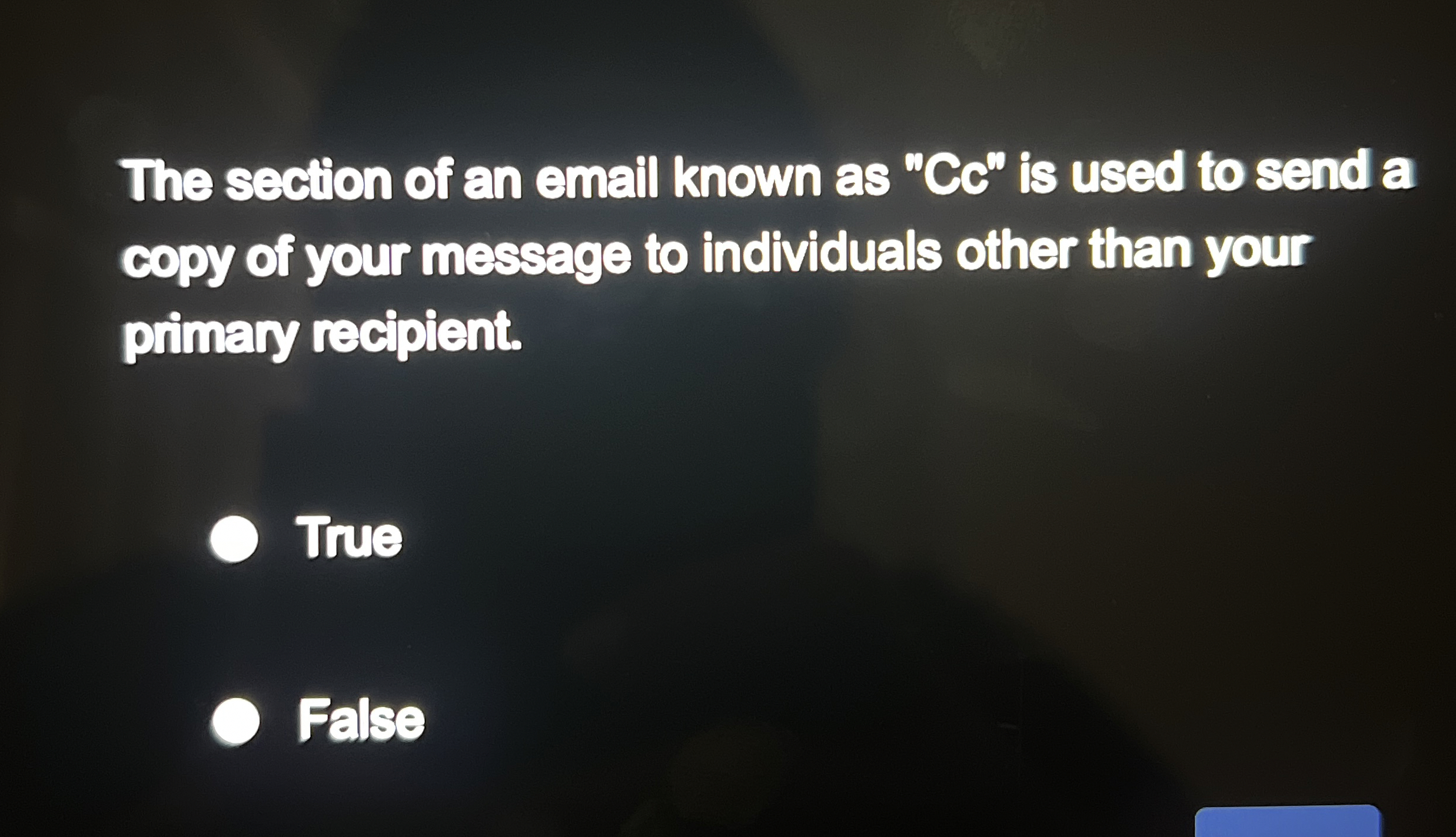 The section of an email known as " Cc " is used